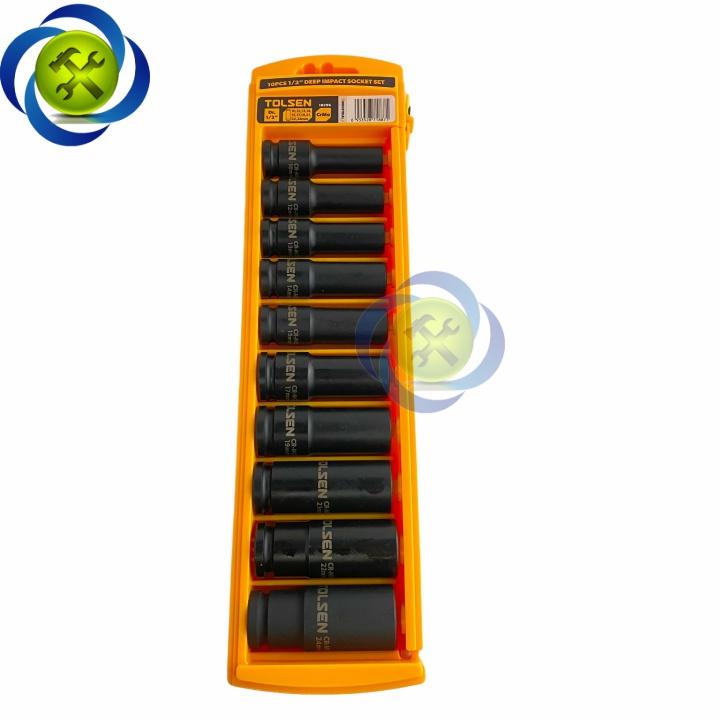 Bộ tuýp đen dài Tolsen 18296 10 chi tiết loại 6 cạnh thép CR-MO