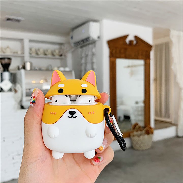 Case silicon cho tai nghe Airpods mẫu Chú Chó Corgi