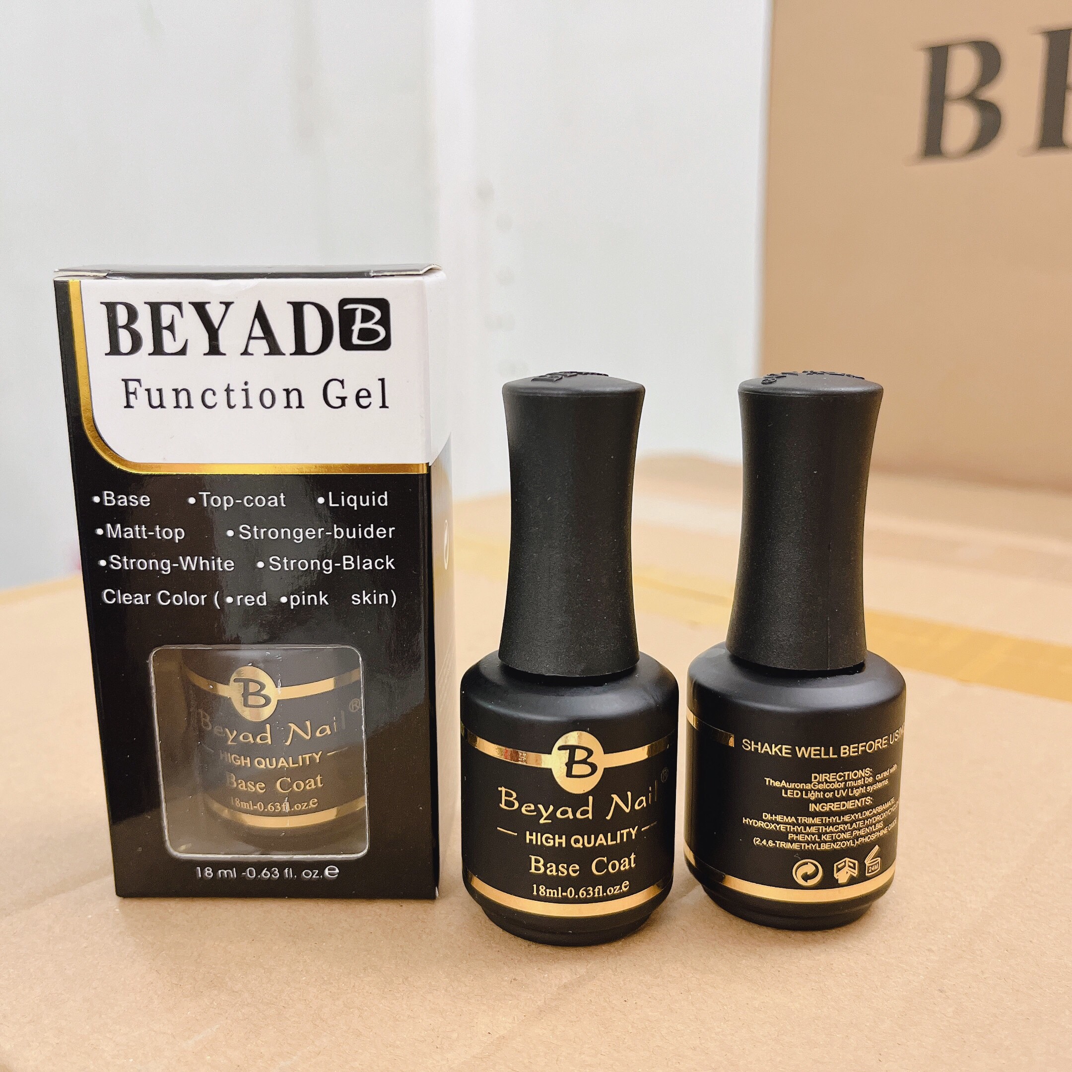 Base top Beyad cao cấp - sơn gel liên kết và top phủ rất bền và bóng 18ml