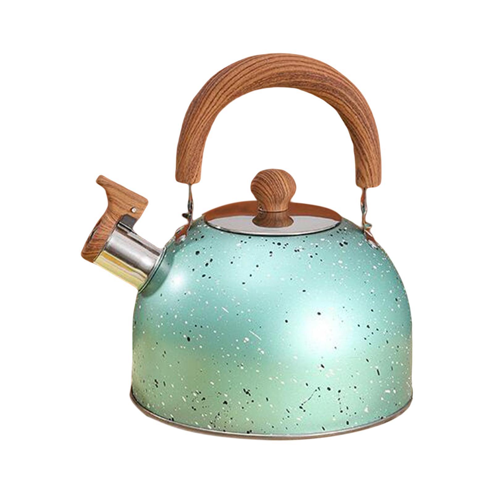 3L Tea Kettle Stovetop Whistling Stainless Steel Green