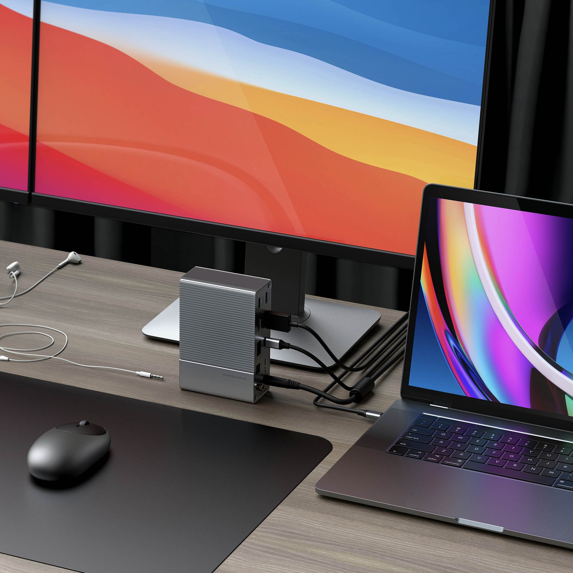 BỘ CỔNG CHUYỂN HYPERDRIVE GEN2 16-IN-1 THUNDERBOLT 3 DOCKING STATION VÀ BỘ NGUỒN DC 180W CHO MACBOOK/CHROM/PC/LAPTOP - HÀNG CHÍNH HÃNG