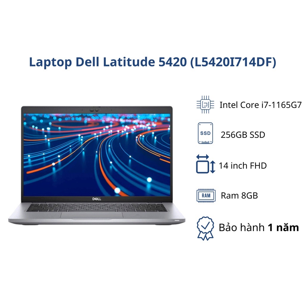 Hình ảnh Máy tính Laptop Dell Latitude 5420 (L5420I714DF)/ Grey/ Intel Core i7-1165G7/ RAM 8GB/ 256GB SSD/ 14 inch FHD/ 4 Cell/ Fedora/ 1 Yr - Hàng chính hãng