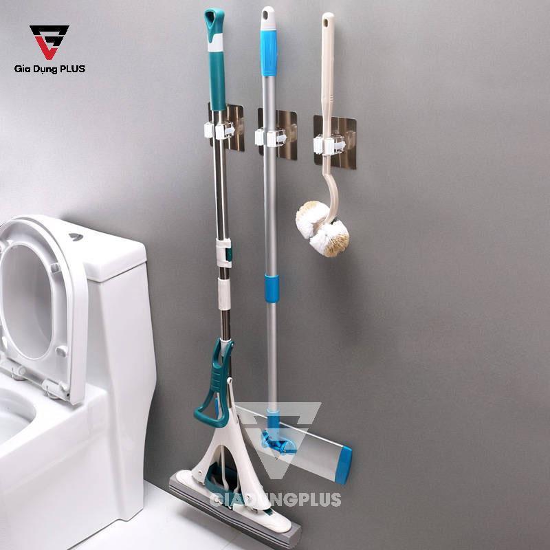Móc kẹp chổi dán tường , móc treo cây lau nhà chịu lực 6kg