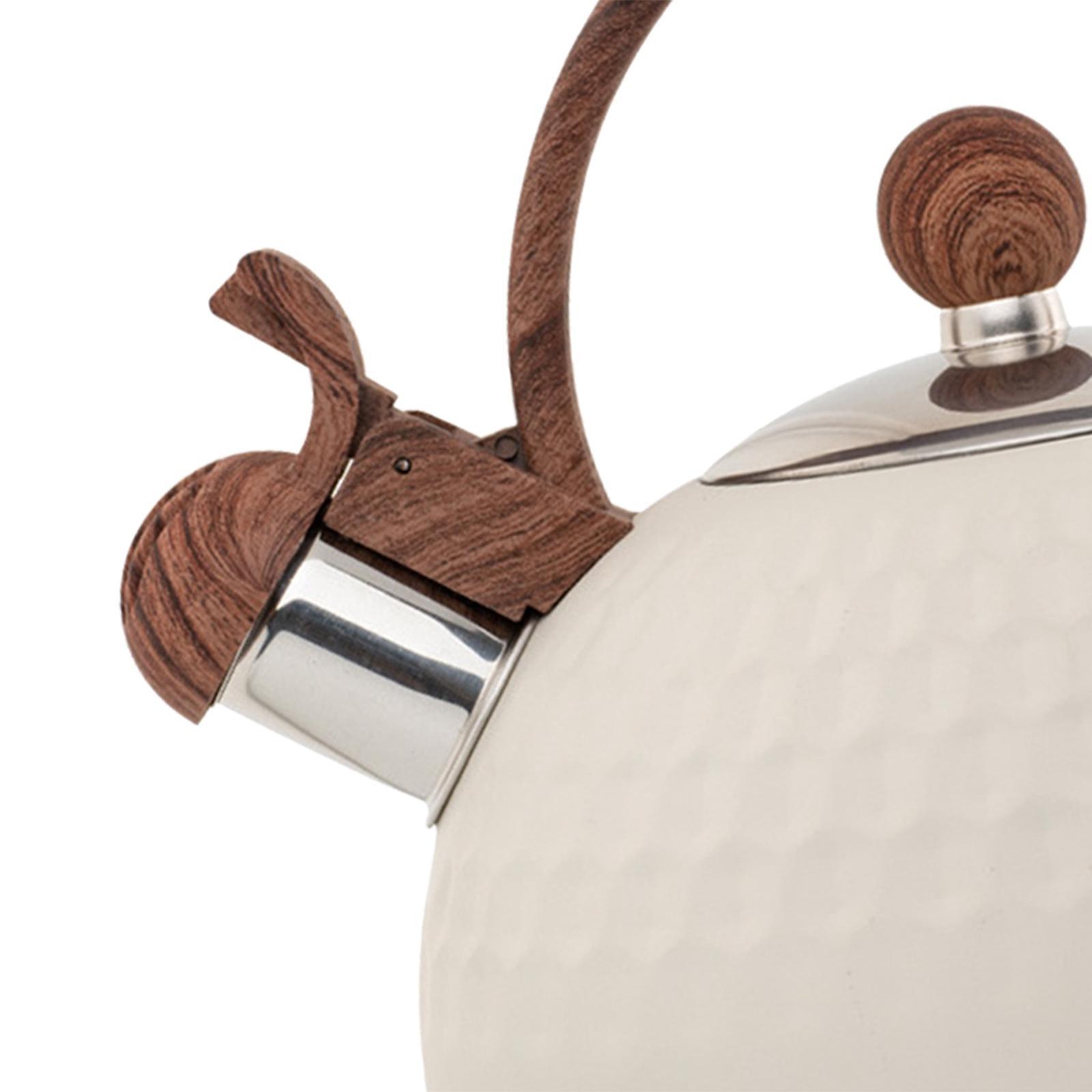 2.5L White Whistling Tea Kettle Water Kettle Stainless Steel Rust-Resistant
