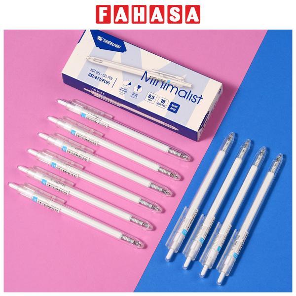 Hộp 10 Bút Gel Minimalist 0.5 mm - Thiên Long GEL-071/PLUS - Mực Xanh
