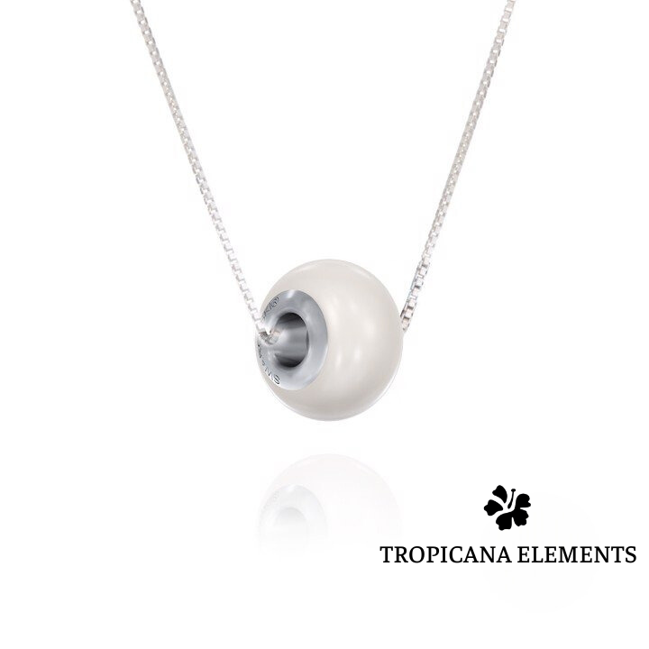 Hình ảnh Dây Chuyền Tropicana Phối Charm Swarovski Ngọc Trai Hai Màu Trắng Đen