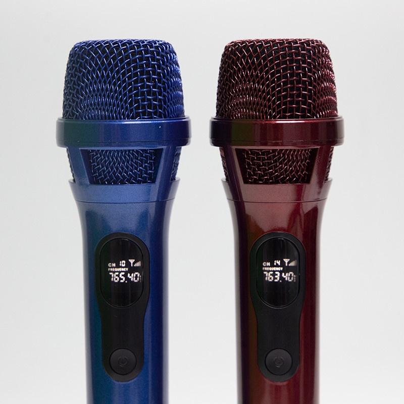 Bộ Micro Karaoke không dây MV08 (2 MIC) Công nghệ mới 2021 lời nhẹ hút âm tốt thiết kế đẹp Loa kéo - Bảo hành 12 Tháng