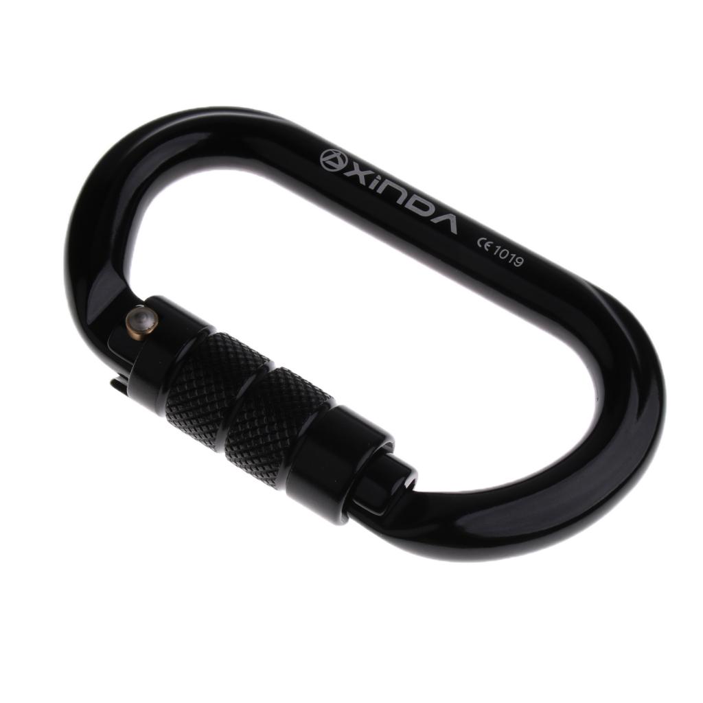 2Set Duty Carabiner Outdoor Rock Climbing Safety Screw Hook Buckle for 25KN