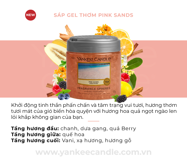 Sáp Gel Thơm Yankee Candle - Pink Sands (170g)