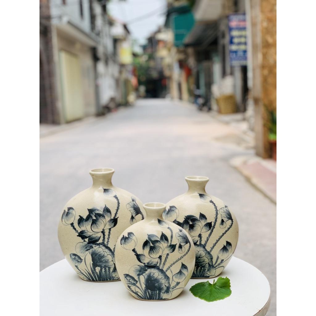 BỘ VÒ MEN RẠN VẼ HOA SEN