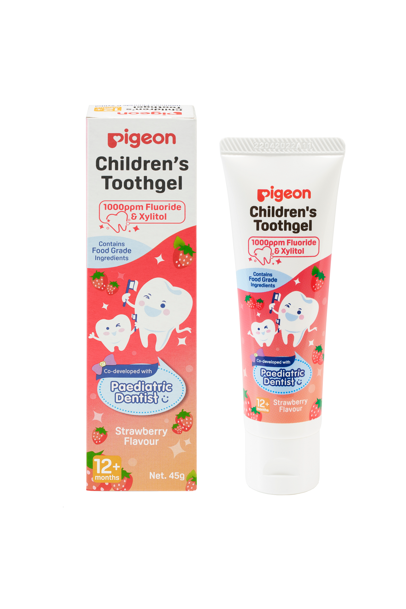 Kem Đánh Răng Trẻ Em Pigeon 45g- Hương Dâu/Hương Trái Cây Nhiệt Đới