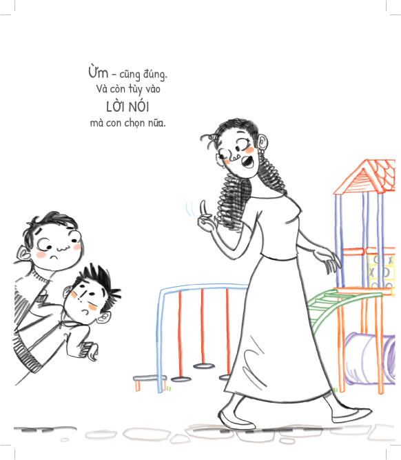 Sách - Dtpbooks - Gậy gộc và sỏi đá có thể làm con gãy xương nhưng lời nói (không bao giờ) làm con tổn thương! - Tủ sách dạy con ứng xử