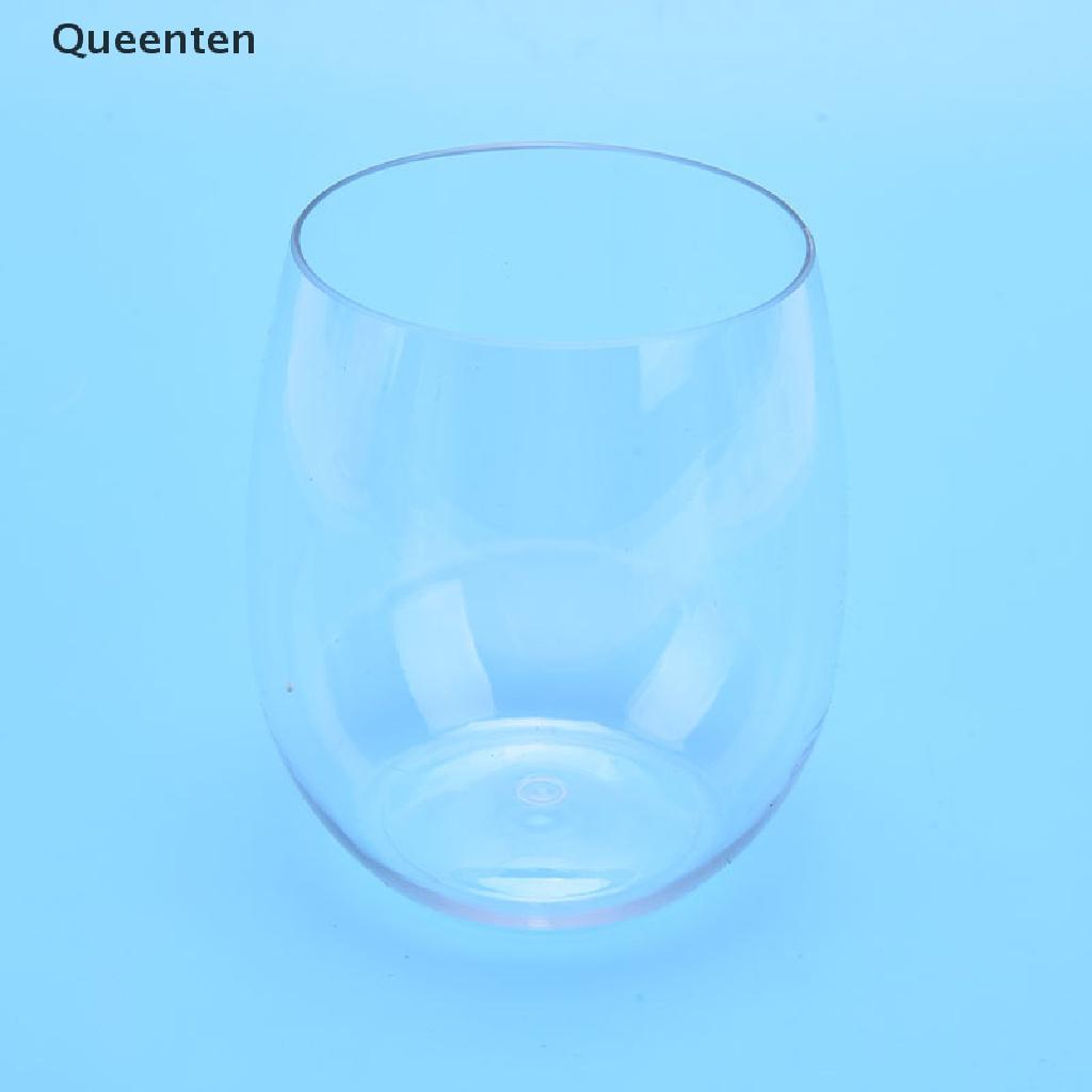 Queenten 4pc/Set Shatterproof Wine Glass Unbreakable PET Red Wine Tumbler Glasses Cups QT