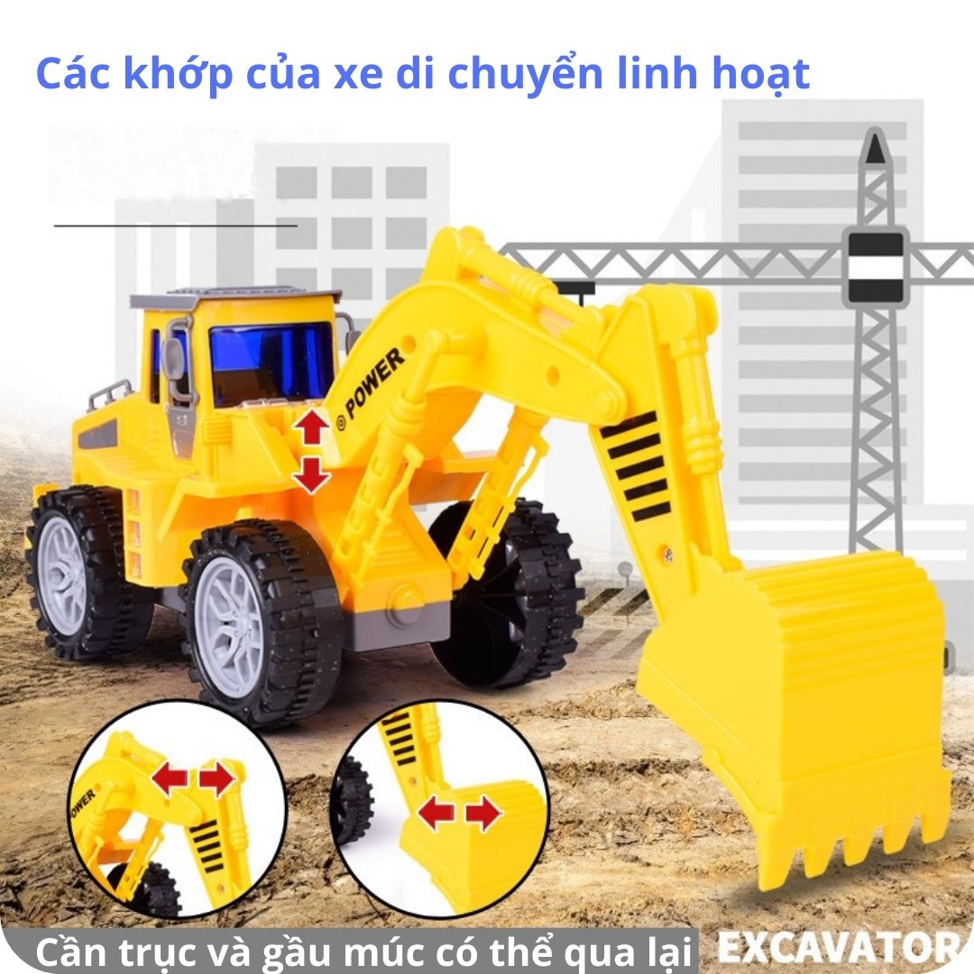 Đồ chơi ô tô xe tải, xe công trình xây dựng cỡ lớn EASYTOYS cho trẻ em, máy xúc, máy cẩu, xe trộn