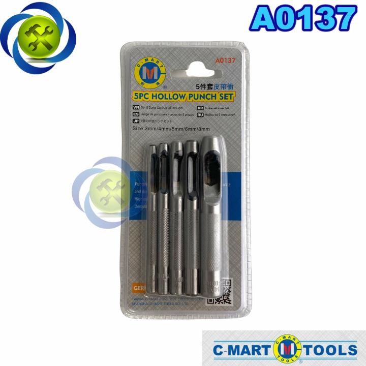 Bộ đục lỗ C-Mart A0137 có 5 cây size 3mm -8mm