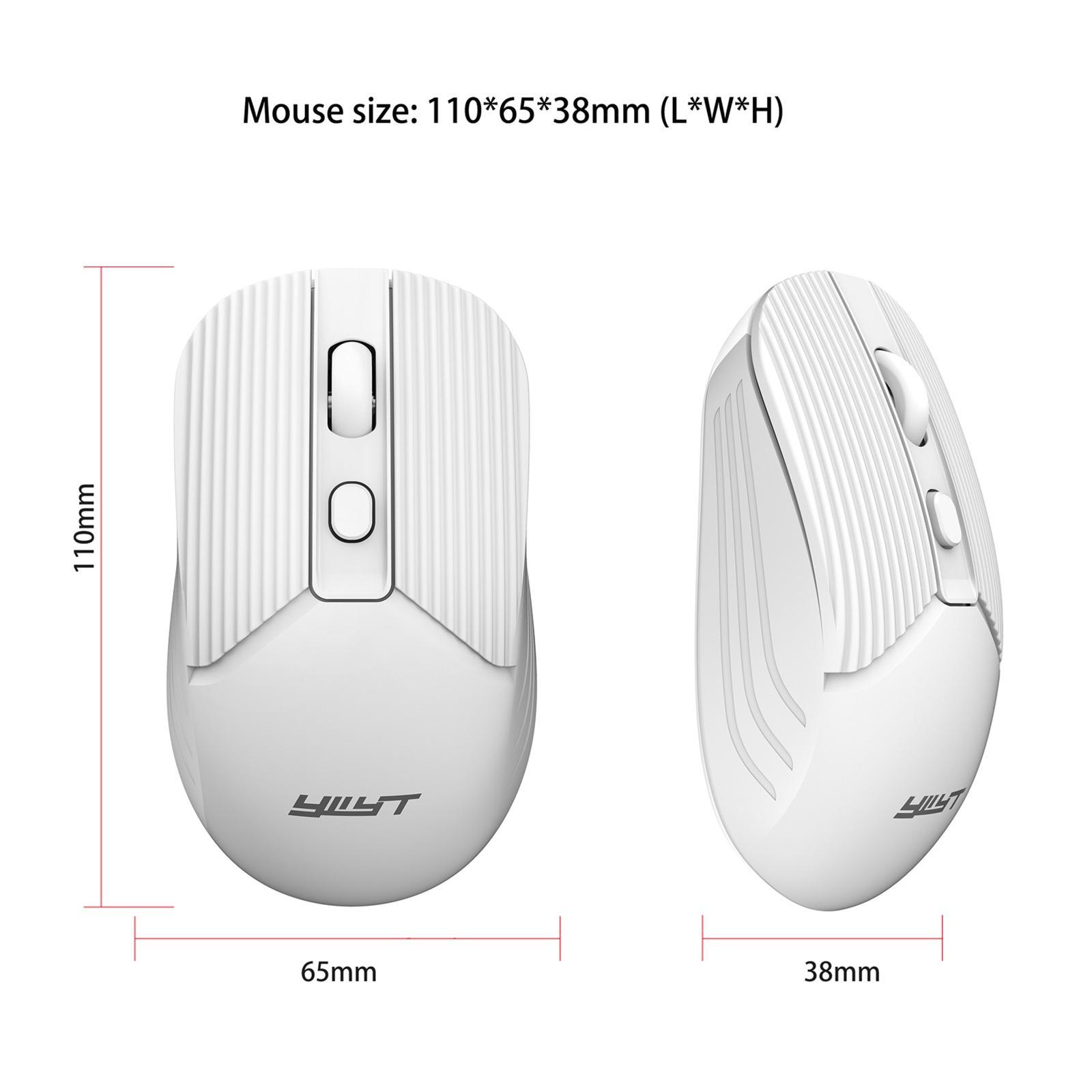 2.4G Wireless Mouse USB Receiver AAA Battery White