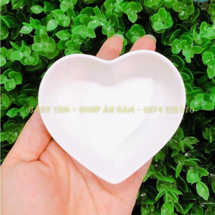 Bát gốm sứ ăn dặm mini hình TRÁI TIM - 30ml