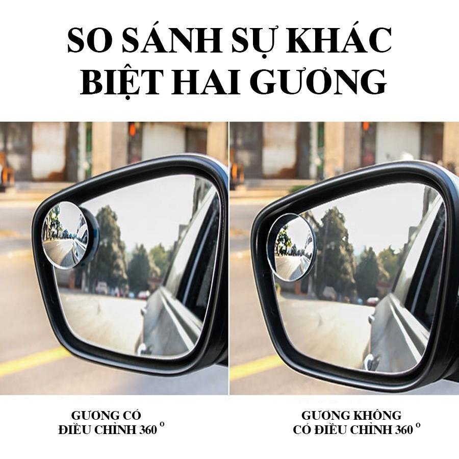 Bộ 2 Gương Lồi Xoay 360 độ Gắn Cho Kính Gương Chiếu Hậu Tránh Điểm Mù Cho Xe Hơi, Xe Ô tô - CAR27