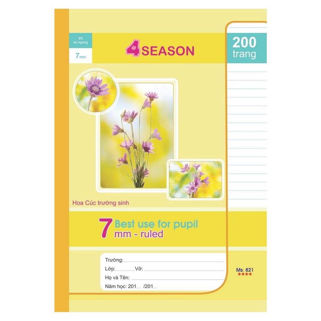 Vở kẻ ngang 4Season KLONG B5 200 trang 58/92; MS: 821