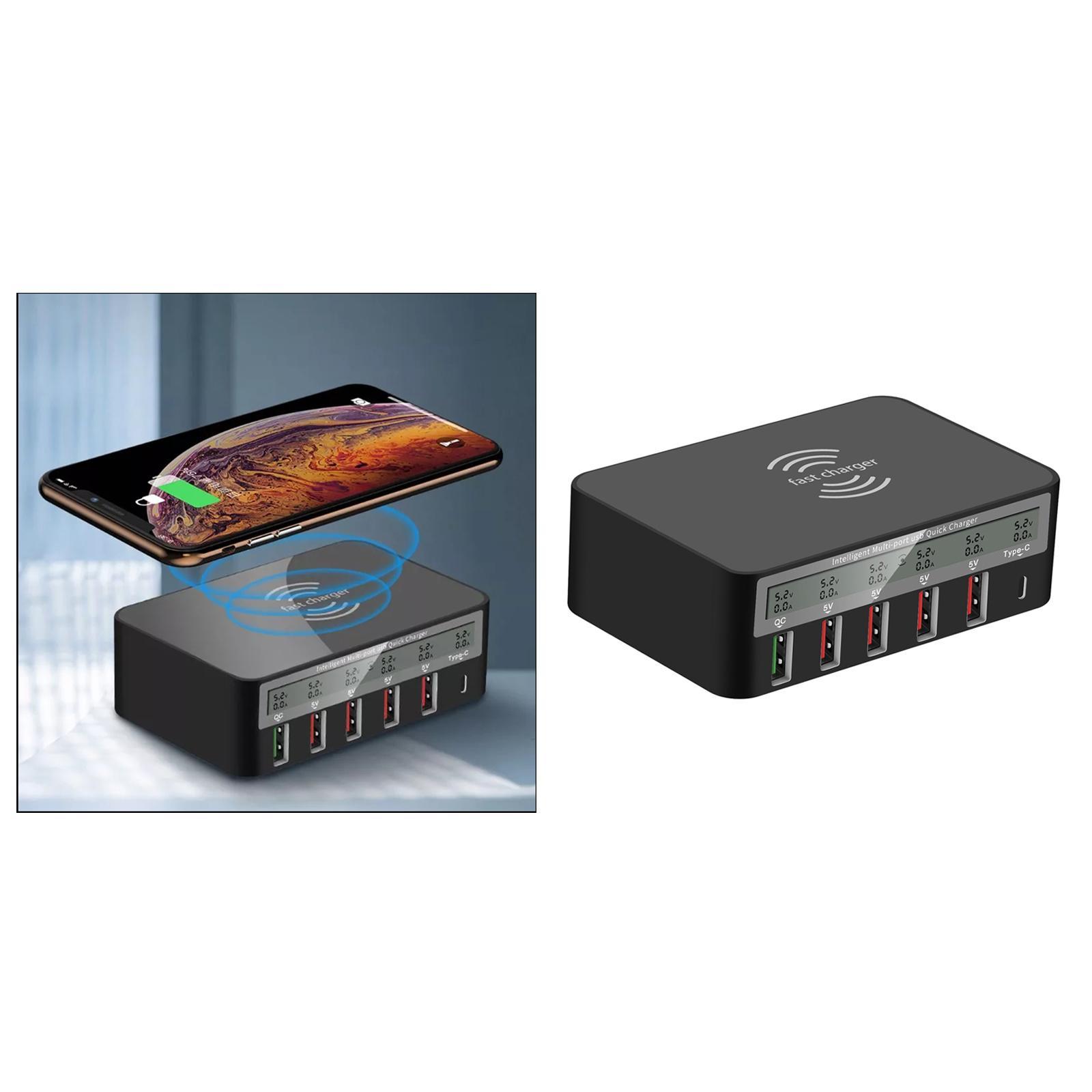 Universal Type-C Qi 5-Port 5 USB QC 3.0 Charging Station for iPhone iPad AU