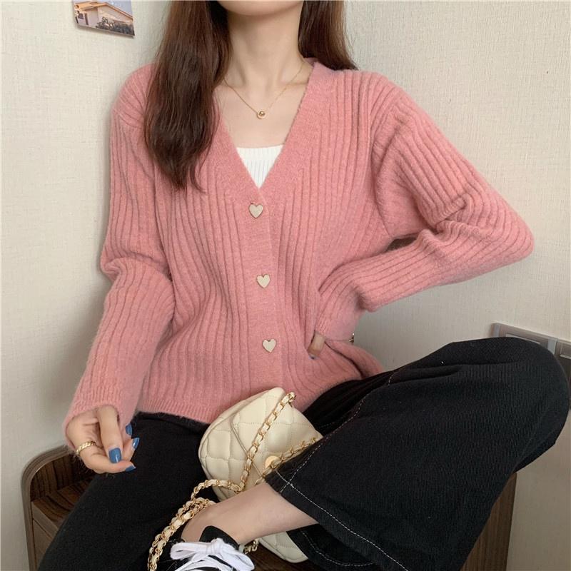 Áo khoác cardigan len nữ loại dày phong cách trẻ trung kết hợp cùng váy xinh xắn