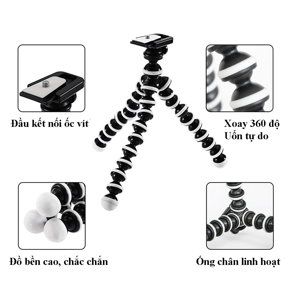 Tripod chân xoắn bạch tuộc cho điện thoại máy ảnh