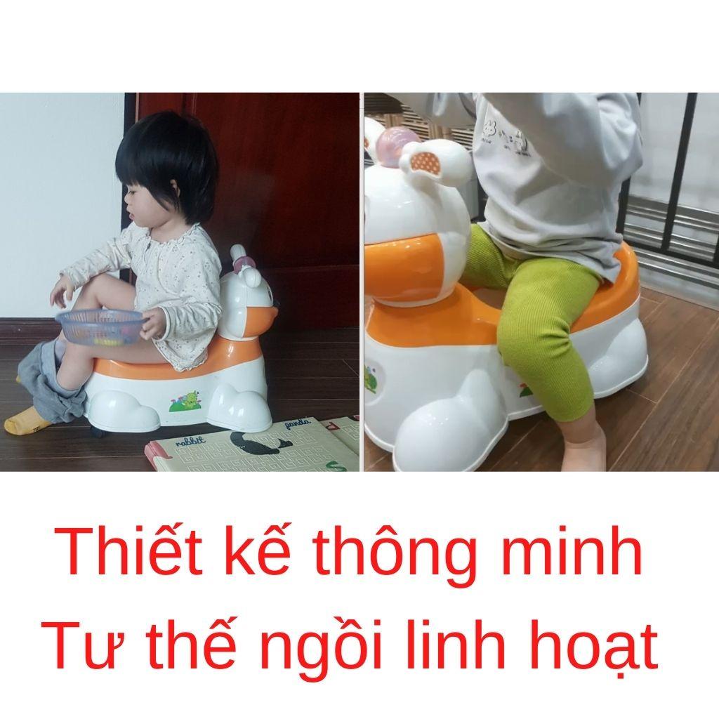 Bô cho bé Có Nhạc và Bánh Xe hình Thú ngộ nghĩnh Hỗ trợ Trẻ em tập đi vệ sinh Thiết kế thông minh phù hợp Bé Từ 1 tuổi