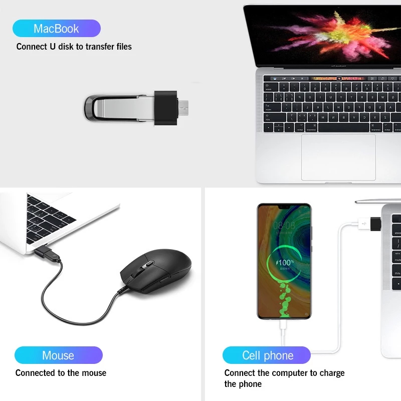 Đầu Chuyển OTG USB 3.0 Ra Type C - Kết Nối Chuột, Bàn Phím, Tay Cầm Game, chuyển đổi từ cổng USB ra cổng Type C - Hàng chính hãng