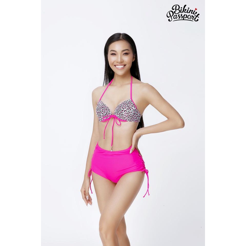 Đồ bơi nữ BIKINI PASSPORT kiểu hai mảnh áo gọng, quần kiểu dây rút - màu Hồng - BS442_PK