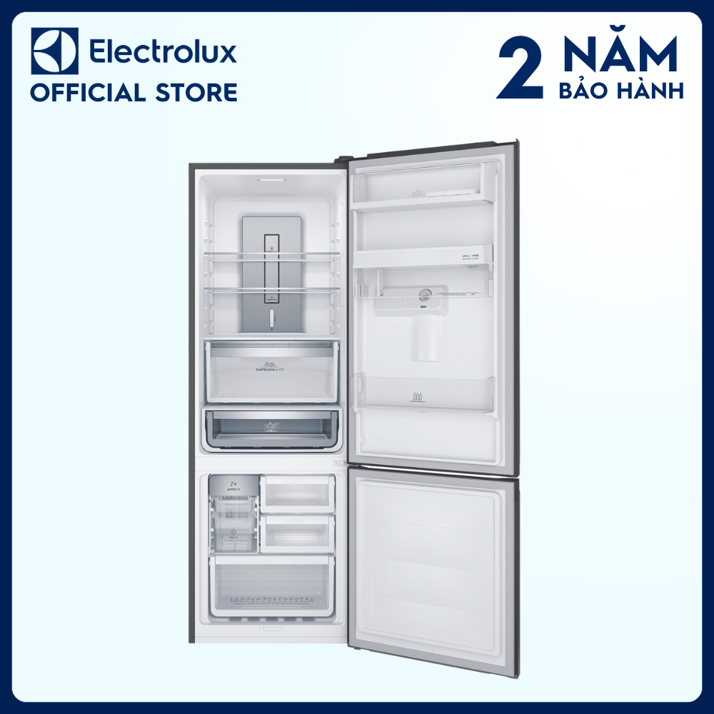 [Freeship] Tủ lạnh Electrolux Inverter ngăn đá dưới có ngăn đông mềm 335 lít - EBB3762K-H - Tính năng lấy nước bên ngoài, khử mùi diệt khuẩn, làm đá tự động [Hàng chính hãng]