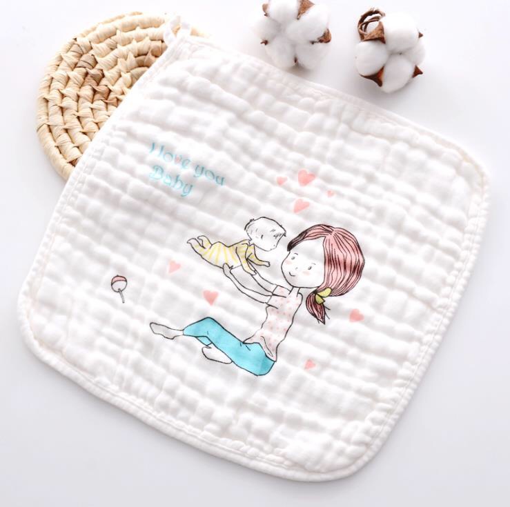 Hộp 5 khăn xô cotton 100% 6 lớp xuất xịn cho bé yêu - Tặng 1 móc khóa Houston