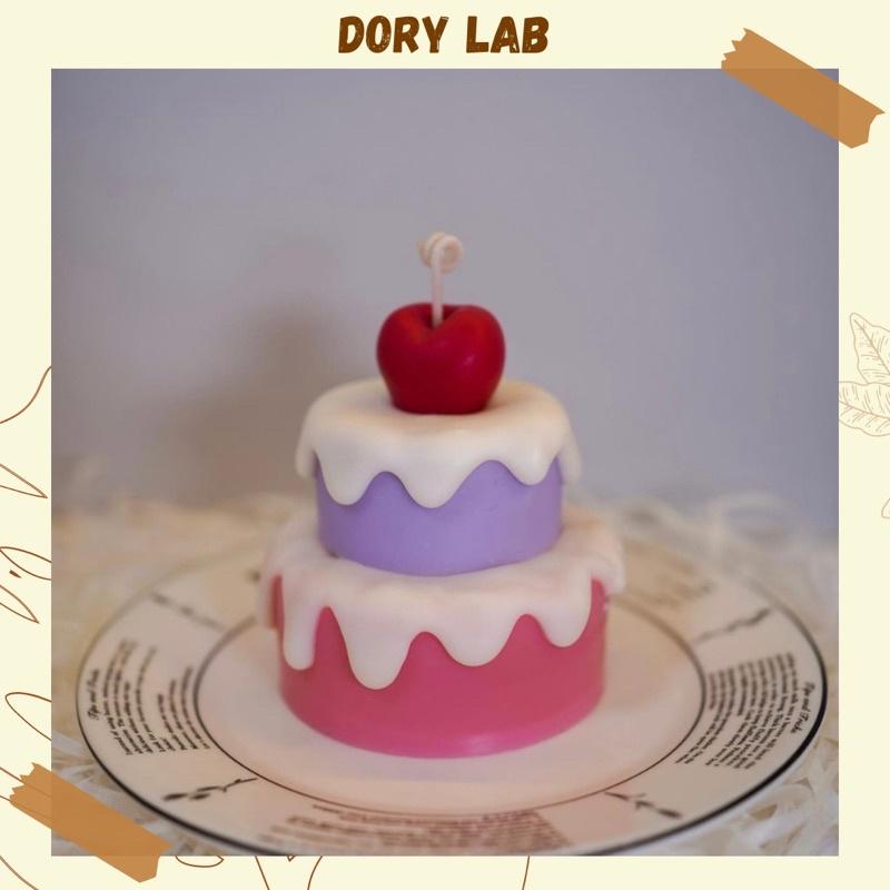 Nến Thơm Handmade Bánh 2 Tầng Cherry - Dory Lab