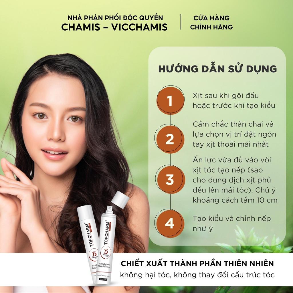Keo xịt tạo kiểu và giữ nếp tóc siêu sóng cho nam/nữ Topcharm