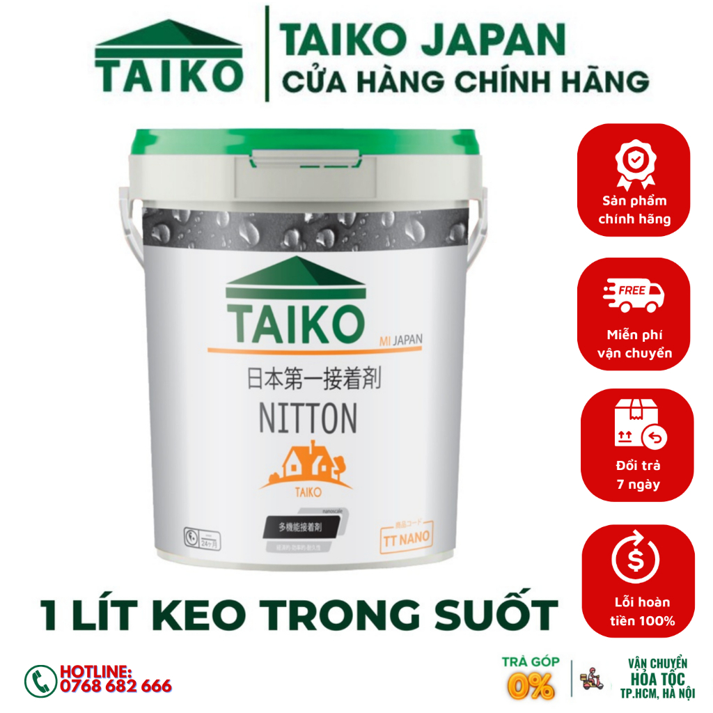 Keo Chống Thấm TAIKO Trong Suốt Siêu Hiệu Quả-Chống Thấm Gạch Lát Nền,Trần Vết Nứt Mái Nhà, Sàn Nhà Vệ