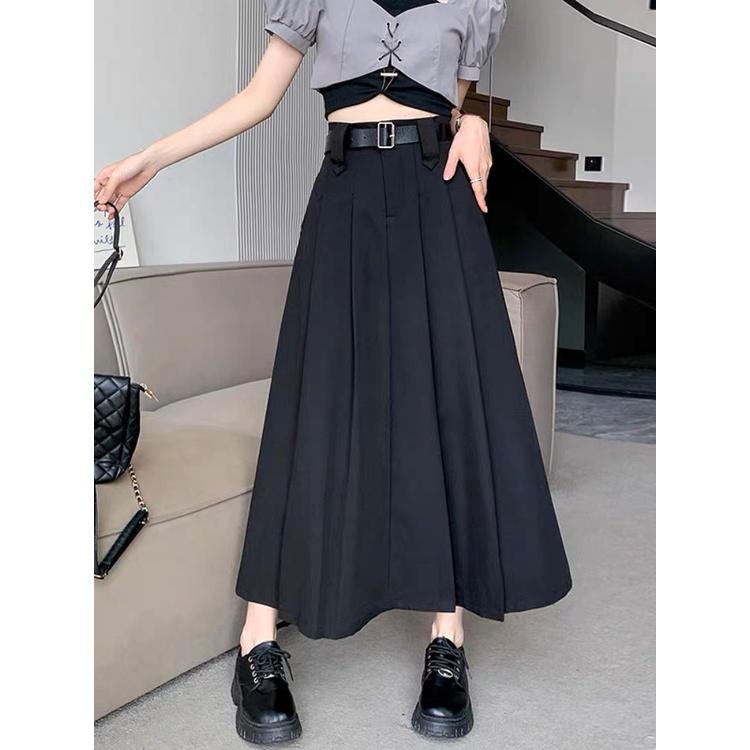 Chân váy xếp ly dáng chữ A dài EMIX, ulzzang, form xòe rộng, chất trượt hàn cao cấp 392