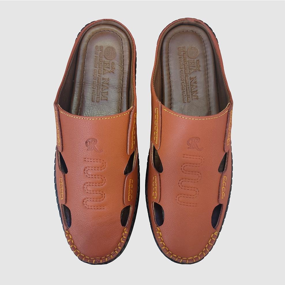 Dép Bít Mũi Nam Da Bò Thật TiTi ĐÔ Cao Cấp GSB20116d