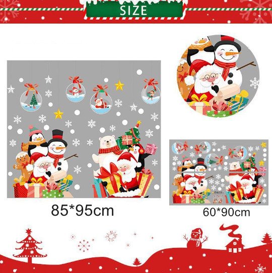 Decal trang trí Noel - Rèm châu trong suốt và những người bạn