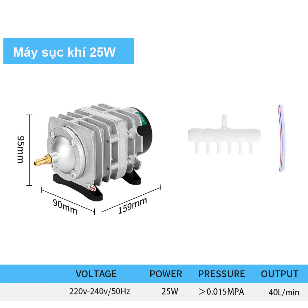 Máy sục oxi bể cá 25w - máy sủi cá