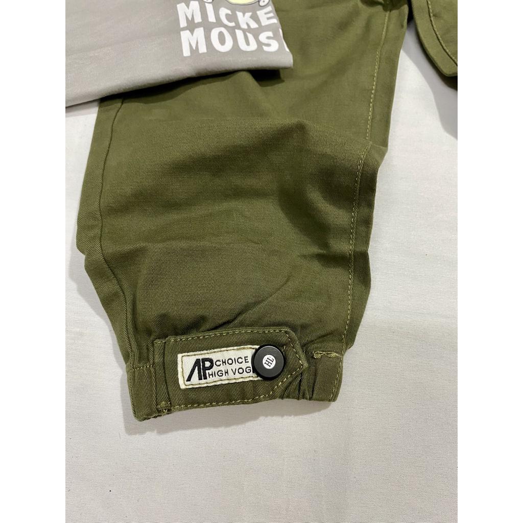 Quần Kaki Dài Jogger Bo Chun Cá Tính Cho Bé Trai Bé Gái