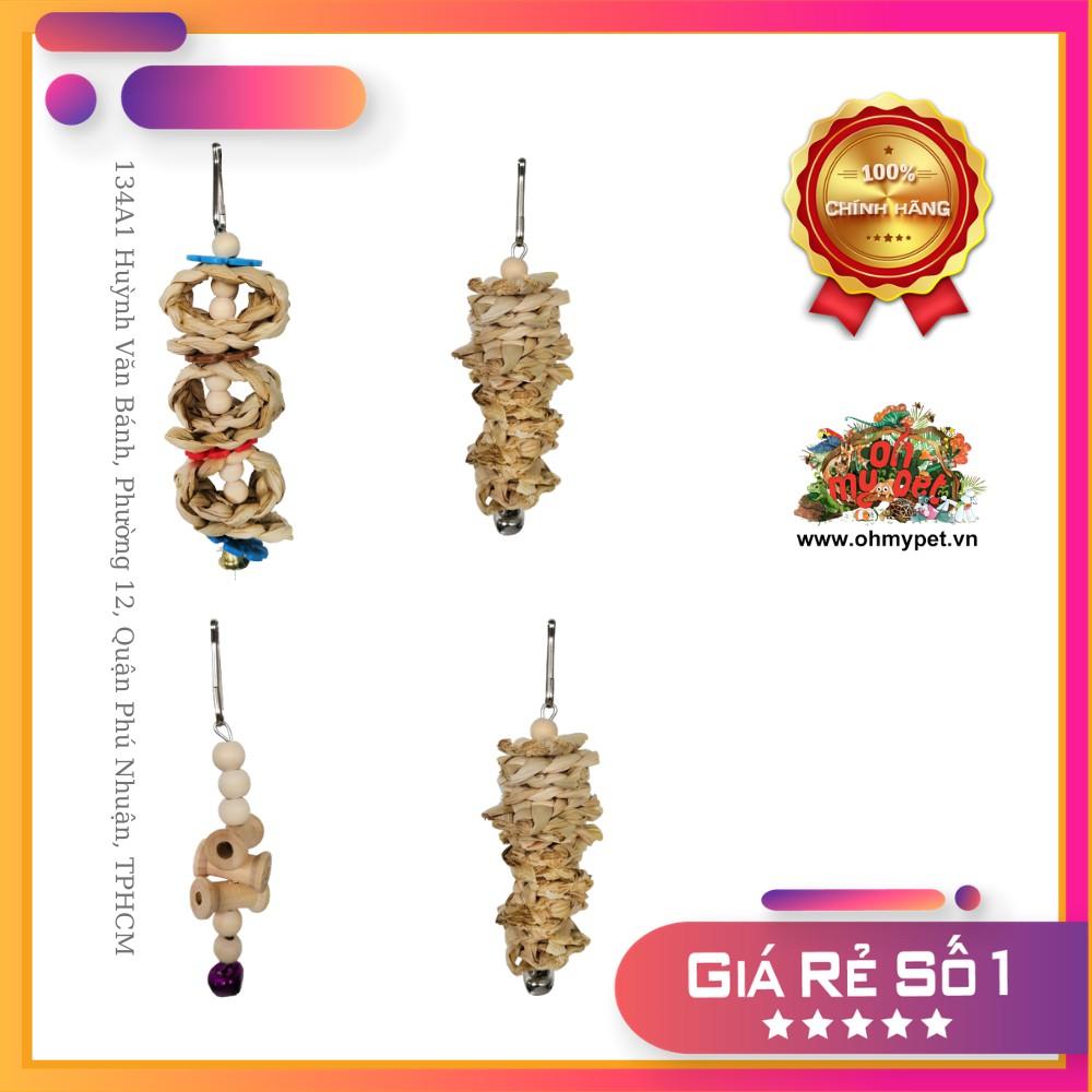 Đồ chơi bằng gỗ màu và dây thừng, ngô đồng cho chim giúp chim giảm căng thẳng