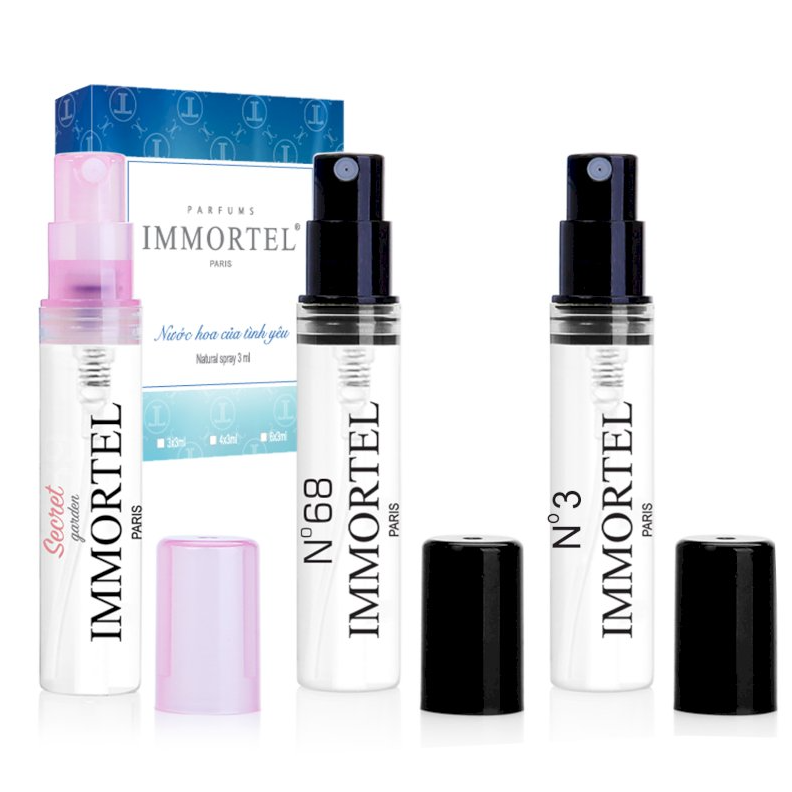 Nước Hoa IMMORTEL PARIS -Hộp Set 6 _ 3 chai xịt 3ml - Eau De Parfum