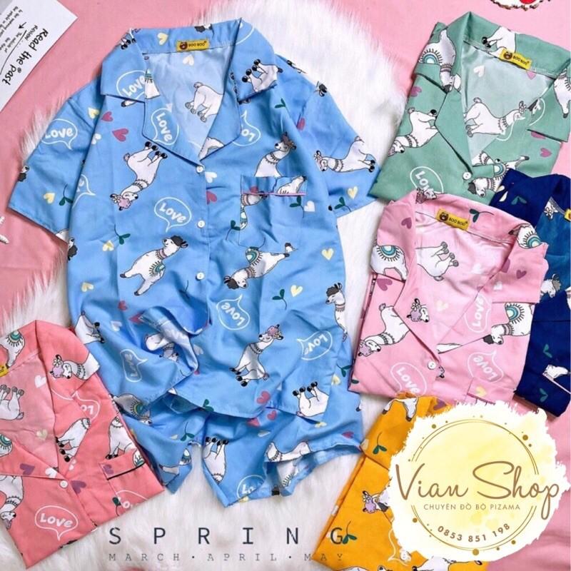 Bộ đồ pijama  Bộ Đồ Ngủ Mặc Nhà Kate Thái Cộc Đùi Hoạ Tiết Dễ Thương