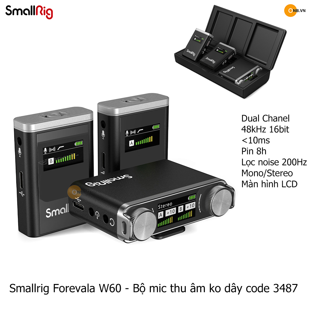 Smallrig Forevala W60 - Bộ 2 mic thu âm ko dây code 3487