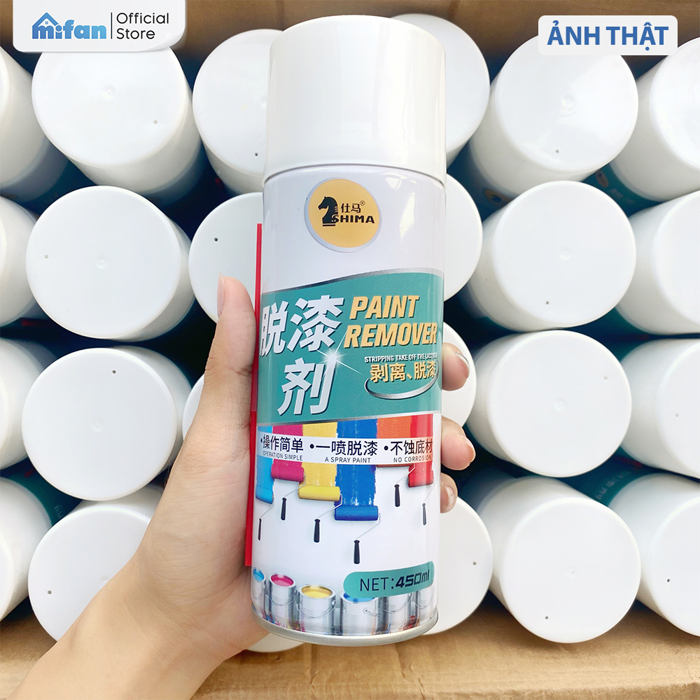 Bình Xịt Tẩy Sơn Dầu Cao Cấp Shima 450ml - Làm sạch nhanh vết sơn xịt ATM, PU, Acrylic, sắt, chống gỉ - Mifan Hàng Chính Hãng