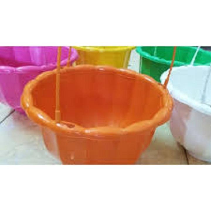10 chậu nhựa treo - 10 chậu trồng hoa có móc treo hình bí ngô - Size 22 x16 cm