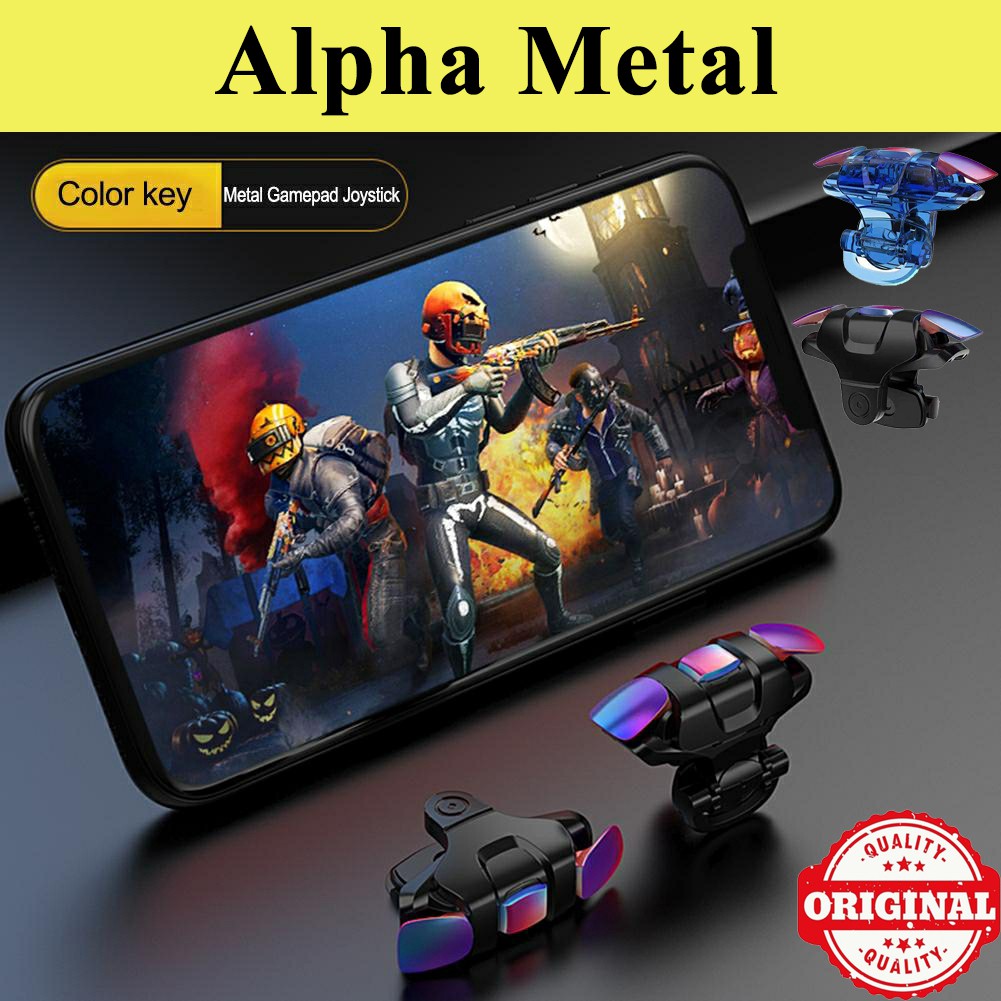 Bộ 2 nút bấm chơi game Pubg Mobile Alpha Metal hỗ trợ chơi game trên điện thoại