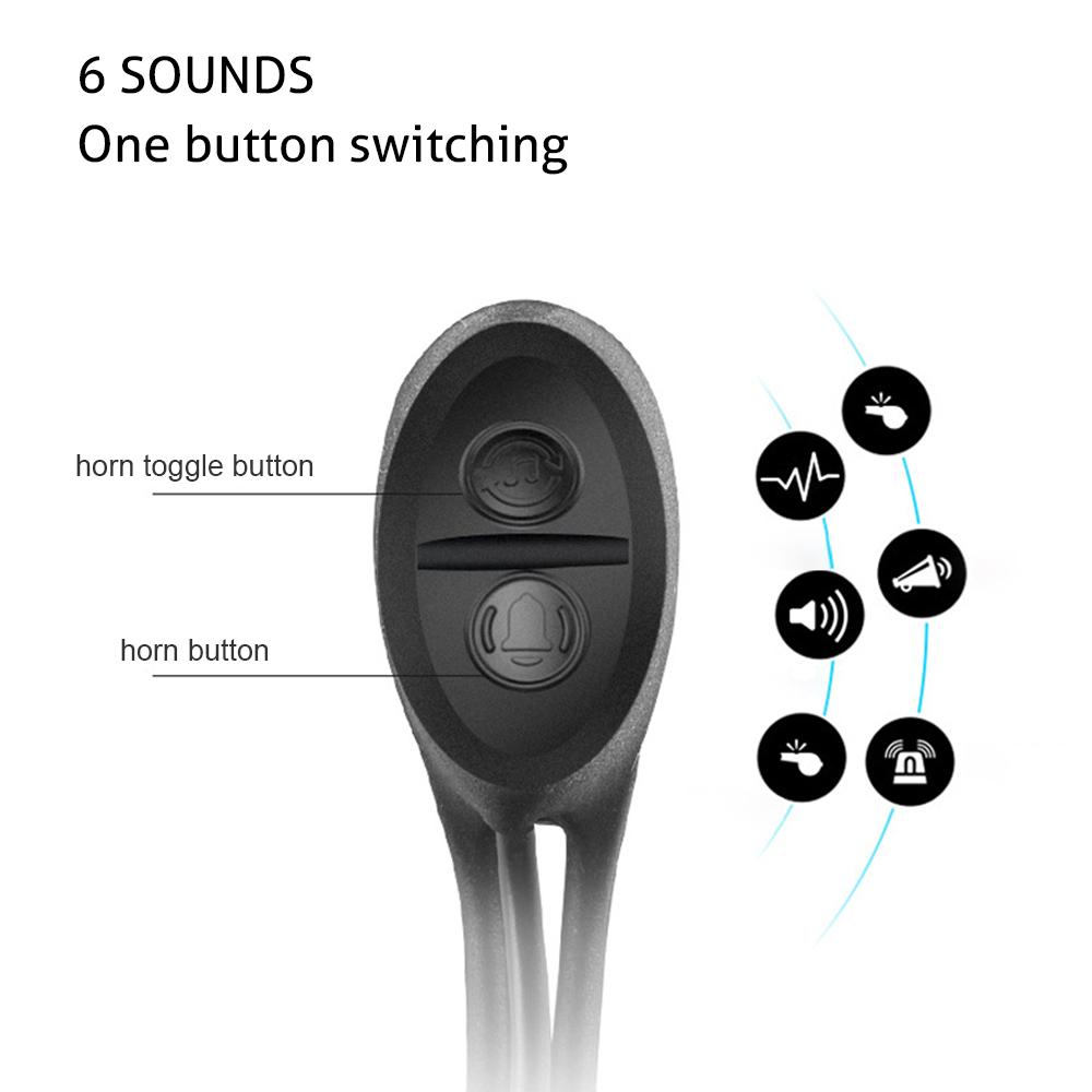 Đèn pha xe đạp có còi với 4 chế độ chiếu sáng, không thấm nước, có thể sạc bằng USB