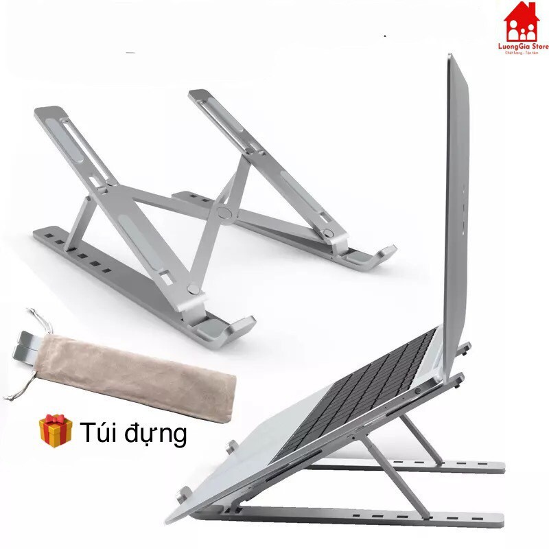 Giá đỡ / Đế đỡ tản nhiệt dành cho laptop, macbook, máy tính bảng gấp gọn tiện dụng + tặng kèm túi đựng, ( Giao màu ngẫu nhiên )- Hàng chính hãng