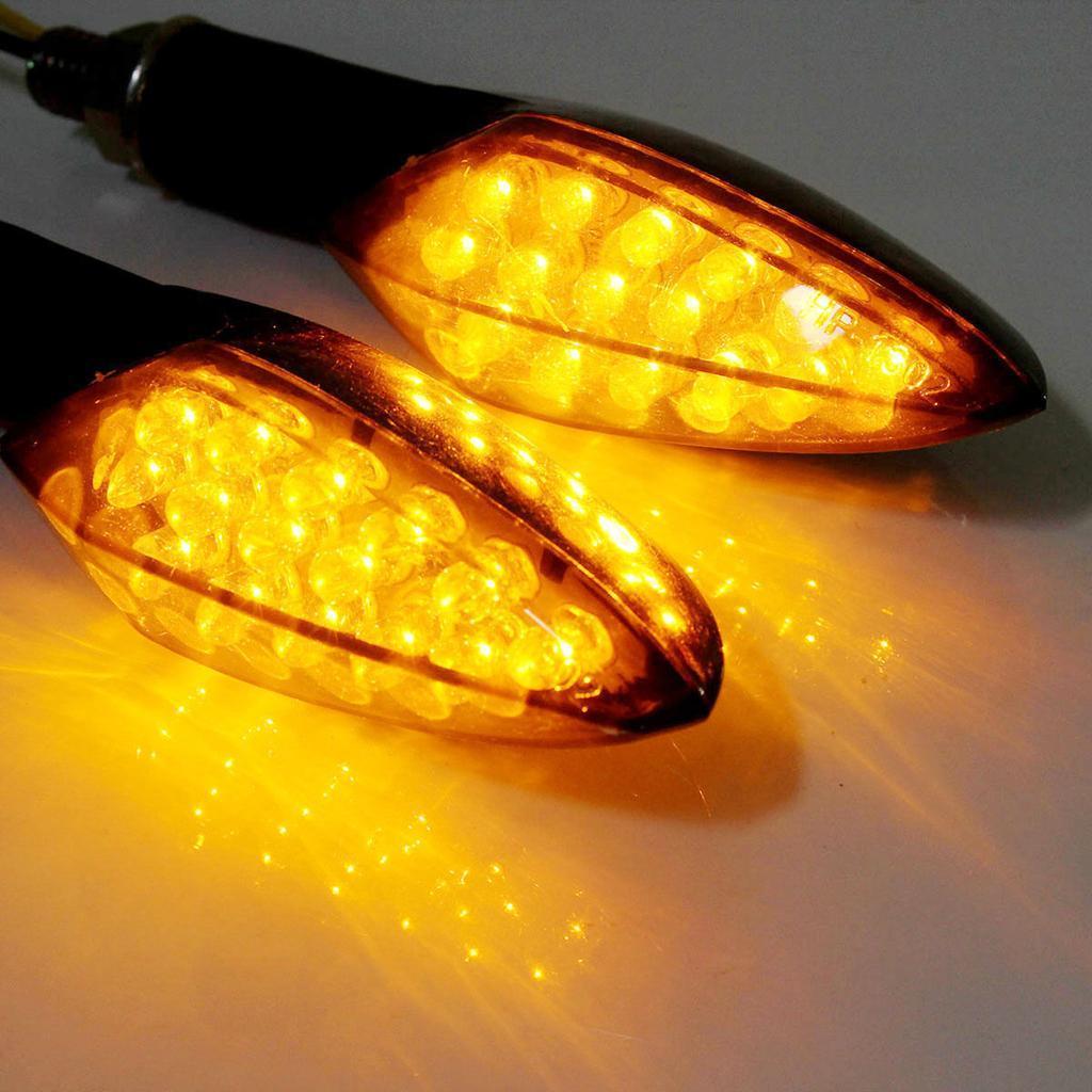 Black Motorcycle Motorbike Stalk 15 LED Light Indicator Blinker