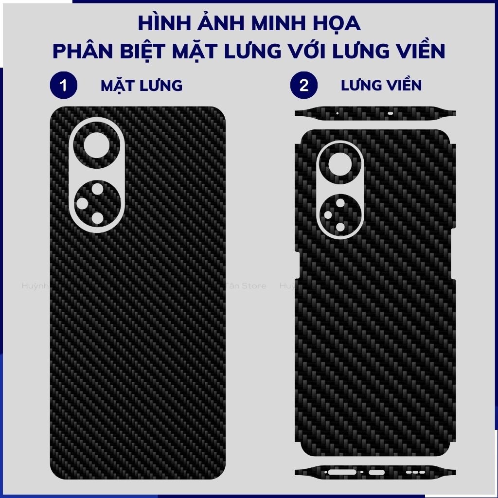 Miếng dán reno8 t carbon trong hoặc đen chống trầy xướt chống bám vân tay phụ kiện huỳnh tân store